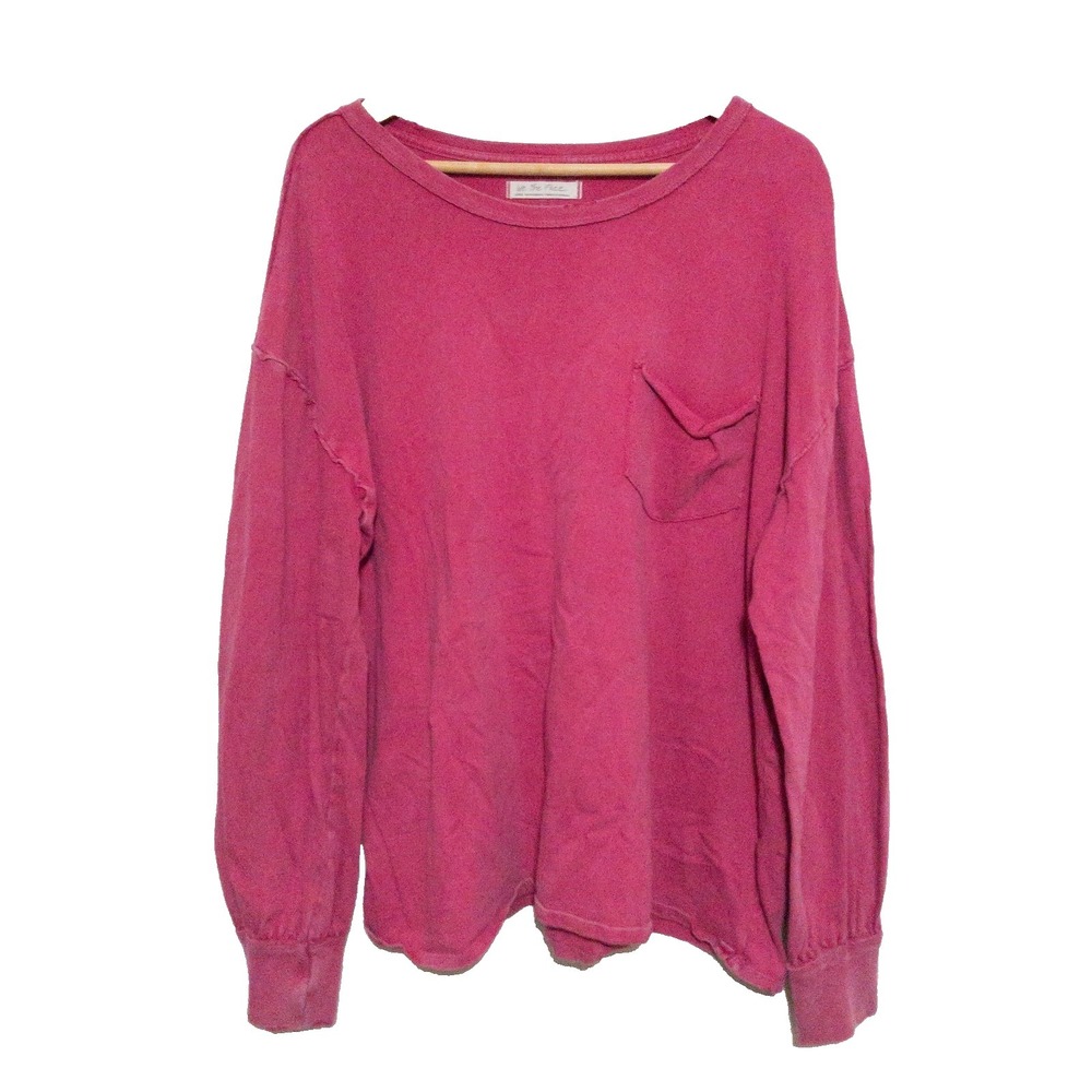 We the Free Fade Into You Tee Shirt Womens Size Large Pink Oversized 100% Cotton